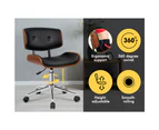 ALFORDSON Wooden Office Chair Computer Chairs Estelle Home Seat PU Leather Black