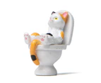 Mini Cat Model High Simulation Vivid Expression Decoration Accessories Toilet Miniature Cat Animal Model Toy for Kids - Multicolor