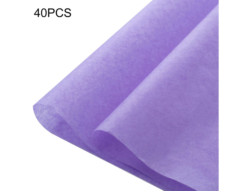 ricm 40Pcs/Set Tissue Paper Wear-resistant Multi-purpose Easy Matching Gift Wrap Tissue Paper for Flower-Light Purple