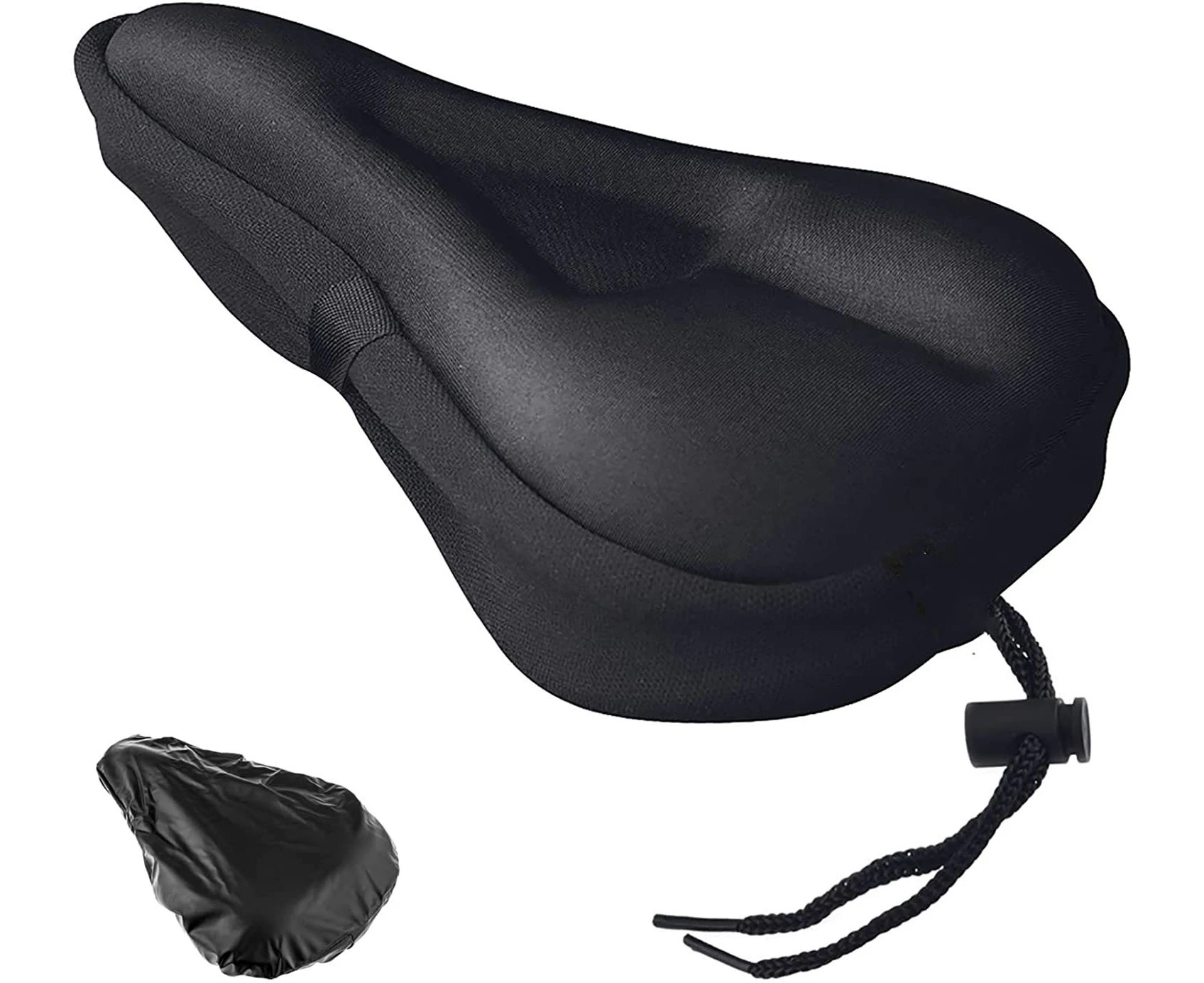 Gel Bike Seat Cover - Soft Bike Cushion Seat Cover with Water&Dust Resistant Cover-Exercise Bike Seat Cushion