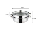 5 Tier Stainless Steel Steamer Meat Vegetable Cooking Steam Pot Kitchen Tool