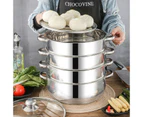 5 Tier Stainless Steel Steamer Meat Vegetable Cooking Steam Pot Kitchen Tool