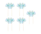 ricm 10Pcs Cake Plugin Attractive Exquisite Lightweight Baking Accessories Cupcake Topper for Home -Blue