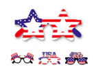 ricm 12Pcs Paper Sunglasses Stars Pattern Fun Lightweight American Independence Day Glasses Props for Photo Booth -Mix Color