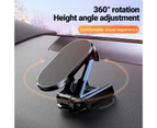Car Phone Holder Foldable 360 Degree Rotation Magnetic Plate Car Navigation Mobile Phone Stand GPS Bracket for Vehicle - Black