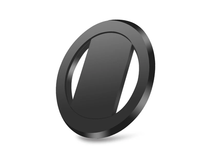 N52 Mobile Phone Stand Magnetic 360-degree Rotating Ultra-thin Car Phone Holder Ring Buckle Lazy Bracket for Desktop - Black