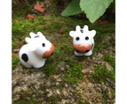 2Pcs Cute Cow Animal Figurines DIY Miniature Bonsai Fairy Garden Ornament Decor