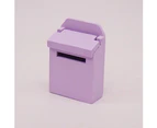 1/12 Wooden Solid Color Miniature Mailbox Dollhouse Kids Toy Fairy Garden Decor - Purple
