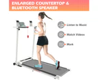 Advwin Electric Folding Treadmill Walking Pad Home Office Gym Exercise Fitness White
