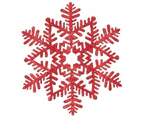 Christmas Red Glitter Snowflake Plastic Decoration 28cm Approx