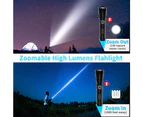 10000 Lumen Torch, LED Torch 5000mAh USB Rechargeable Aluminum alloy telescopic flashlightledAluminum alloy retractable