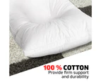 Set of 2 Goose Down Feather Pillow Bedding Soft Cotton Cover White - White