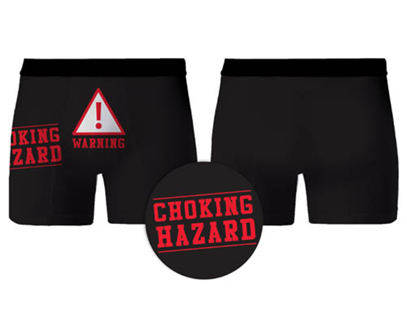 IG Design Group Men's Medium Choking Hazard Boxer Briefs - Black