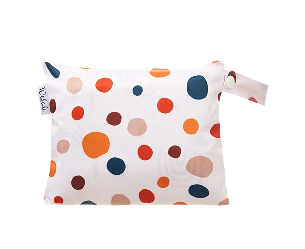 Small Waterproof Wet Bag with Zip 19 x 16cm - Polka Dots Design