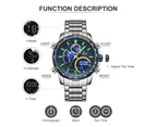 NAVIFORCE Men Watch Luxury Brand Sport Watch For Men Digital Chronograph Quartz Wristwatch Military Waterproof Steel Band Clock