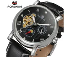 Forsining Saat Man Hour Clock Custom Watches Mechanical Men Luxury Brand Automatic Leather Watchband Dress Men's Watch Hour