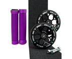 Mint Rolls 120mm Scooter Wheels Grips & Tape Pack Purple - Free Axles