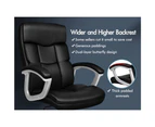 ALFORDSON Office Chair Executive Computer Gaming Racer PU Leather Work Seat Black