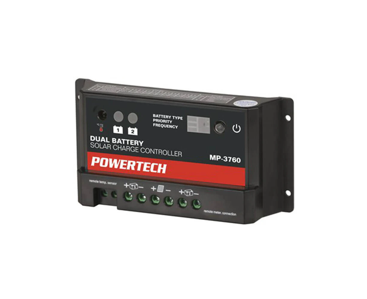 Powertech Dual Battery 12V -24VDC 10A PWM Solar Charge Controller LED Indicator