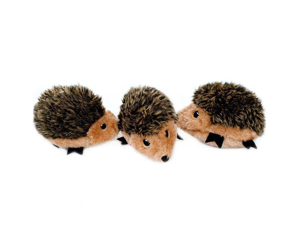 Zippy Paws Miniz Hedgehog Plush Dog Toy 3 Pack 5 x 3.5cm