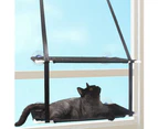 20kg Two Layers Pet Cats Basking Window Mounted Suction Cup Hanging Hammock Bed Black