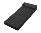 Folding Foam Bed Mattress Portable Single Sofa Bed Mat Air Mesh Fabric - Black - Black
