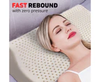 Set of 2 100% Natural Latex Neck Support Pillow Soft Cover Bedding