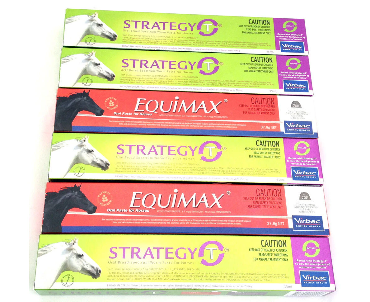 Premium One Year Horse Wormer Rotational Pack Strategy T x 4 + Equimax x 2