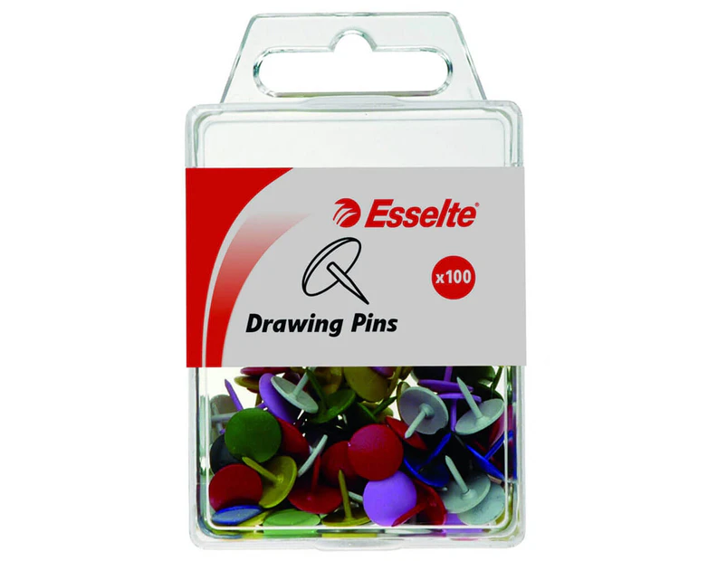 Esselte Thumb Tacks Drawing Pins (100pk) - Assorted