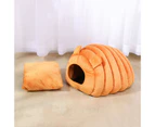 Caterpillar Semi-enclosed Cat Litter Mat Bed House Small Dog Nest Pet Supplies Tangerine