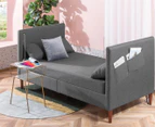 Zinus Judy Upholstered Single Daybed w/ USB Ports & Pillows - Dark Grey