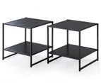 Set of 2 Zinus Modern Studio Square Wooden Side Tables - Black