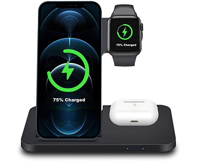 15W Qi 3in1 Fast Charging Wireless Stand Dock Station For Apple iPhone 14 /14 Pro /14 Plus /14 Pro Max /AirPods Pro 2nd /3rd Gen Watch Ultra 8 7