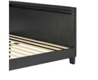 Oikiture Bed Frame Double Size RGB LED Bed Frame Black Leather