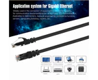Ethernet Cable Gigabit Flat Network LAN Cable with Cable Clip No Bayonet Connector for Computer/Modem/Router/X-Box-5m Black