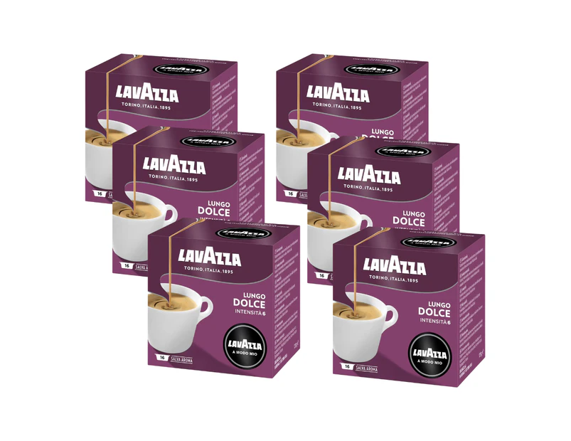 Lavazza A Modo Mio Lungo Dolce Coffee Capsules 96 Pods Intensity 6