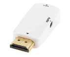 HD 1080P HDMI compatible to VGA Converter Adapter with Audio Cable for PC X box Projector - White