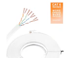 Flat Shielded Ethernet Patch Cord Network Cable Plating Plug Wire for High Speed Computer Router Ethernet-3m white
