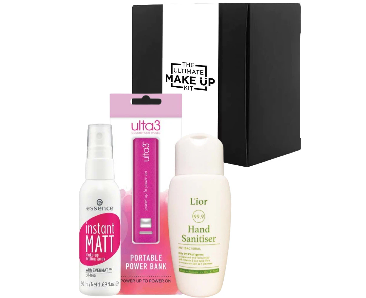 The Ultimate Make Up Kit Bon Voyage Set - Setting Spray, Sanitizer, Power Bank