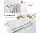 Brushed Gold Bathroom Accessories Set 304 Paper Holder Toilet Brush Holder Storage Shelf Towel Bar