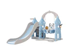 Keezi Kids Slide Swing Set Basketball Hoop Rings Outdoor Playground 170cm Blue