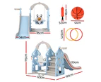 Keezi Kids Slide Swing Set Basketball Hoop Rings Outdoor Playground 170cm Blue