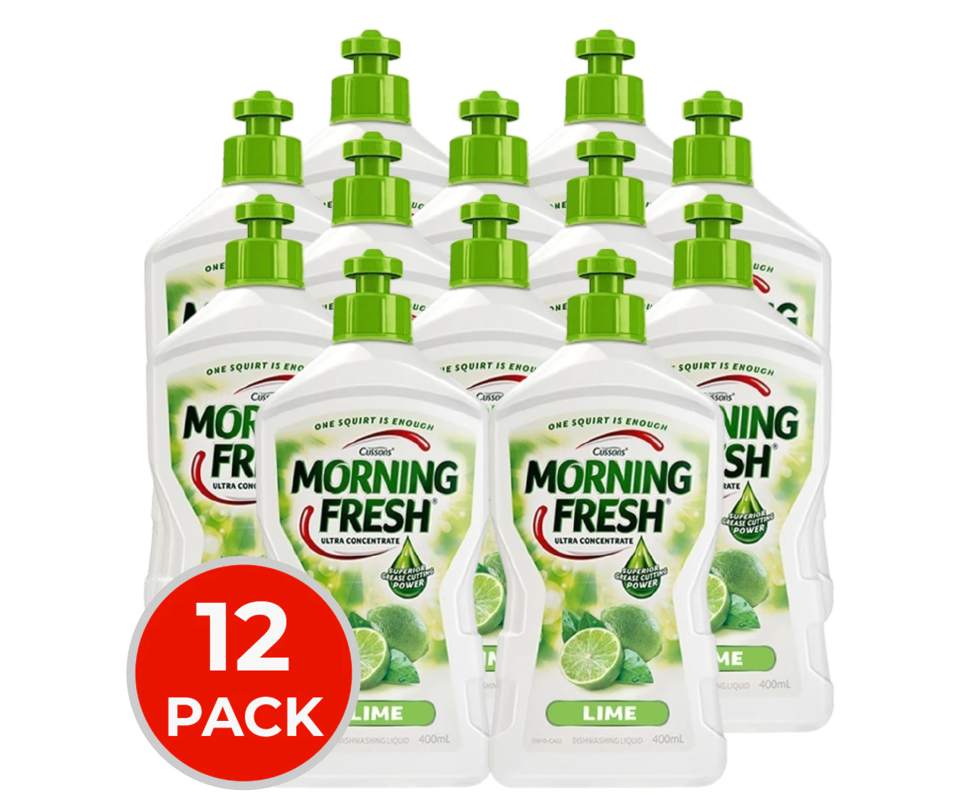 12 x Morning Fresh 400mL Dishwashing Liquid Lime