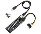 V011PRO PCI E Riser Card Fast Speed Anti interference Stable Power Supply LED Marquee PCI E Express 1X to 16X Power Cable Extender for Computer GPU - Black