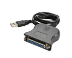 USB Male to DB25 Female Port Printer Parallel Converter Cable 25Pin Adapter Cord