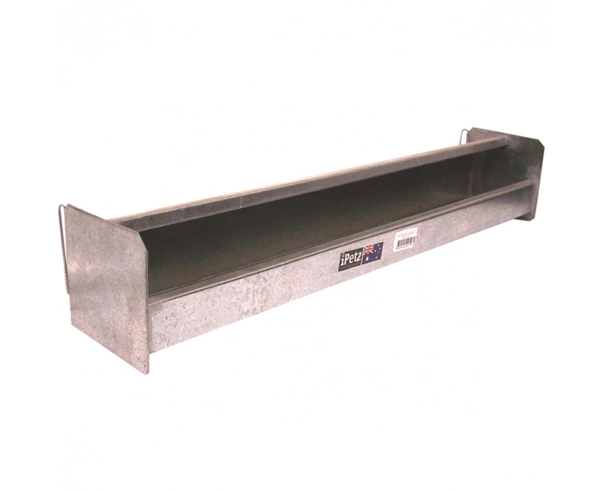 iPetz Galvanised Hooded Trough Food Feeder 24 Inch