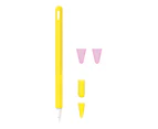Anti slip Anti falling Silicone Stylus Pen Protective Case for Apple Pencil 1/2 - Yellow