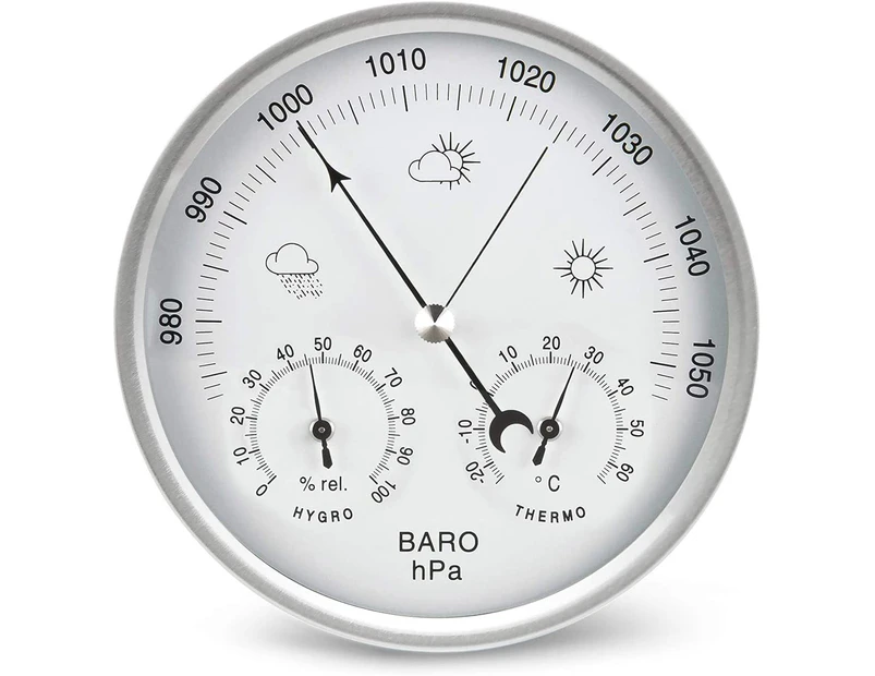Weather Station Analogue Dial Barometer With Thermometer Hygrometer