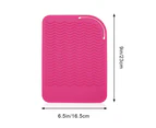 Heat Resistant Silicone Mat Pouch, Styling Tools Heat Mat, Silicone Anti-Heat Pad For Hair Straightener-Pink
