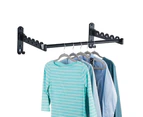 Wall Mounted Clothes Hanger Rack, 2pcs Stainless Steel Garment Hooks with Swing Arm Holder